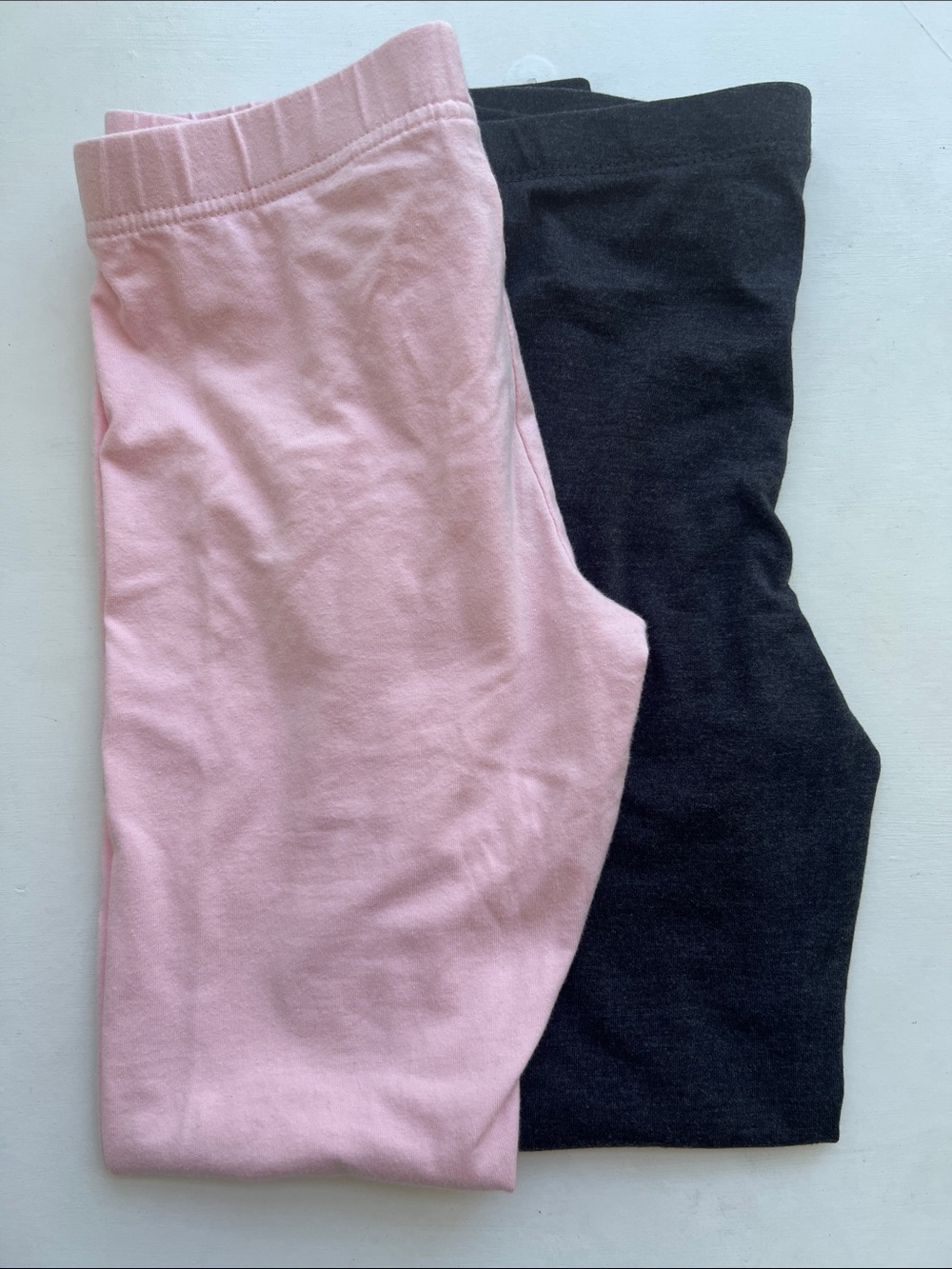 A bundle of two Girls Pink and Charcoal Leggings Set